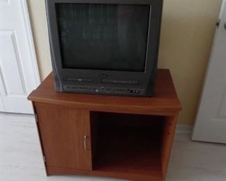 Small TV Cabinet.  Older TV with DVD-VCR