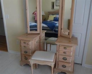 Matching Vanity with Upholstered Stool