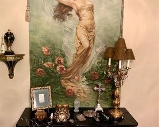 Original hand painted Tapestry.   Painted in 1904.   Documentation avail on on this piece.