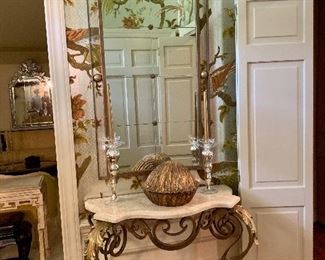 Marble flushed entry table