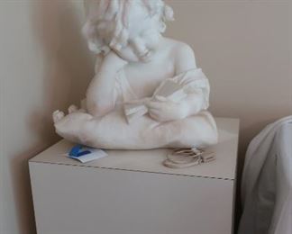 1901  Emilo  Flaschi  marble  statue  of  child(  as  is)