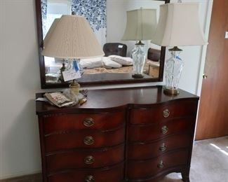 Mahogany  double  dresser  with  mirror