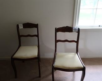 two  vintage  chairs  with rose medillon