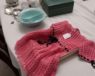 crocheted  pink  childs  dress