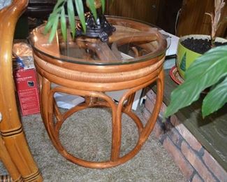 Rattan End Table 20"R x 20"H    All Part of the set 6 pieces 