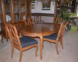 $300 for  8 pc set French Provincial Dining Table(2 leafs)  and 6 chairs with China Cabinet