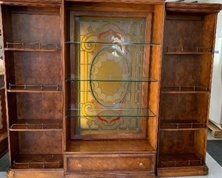 Beautiful stain glass light up  cabinet W/Shelves