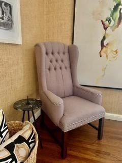 STRAIGHT BACK TUFTED GREY WING $219