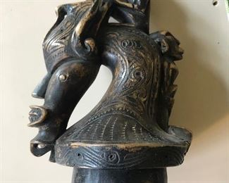 Wood carved monkey on horse head
-$95