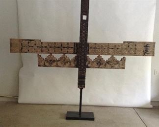 Decorative Antique Wooden Cross with hand carved and painted panels.
-$1200