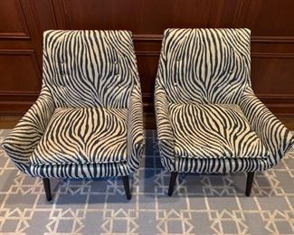 1. Pair of Jonathan Adler Zebra Chairs (26" x 30" x 32")