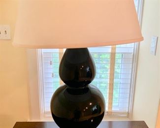 69. Pair of Black Ceramic Table Lamps