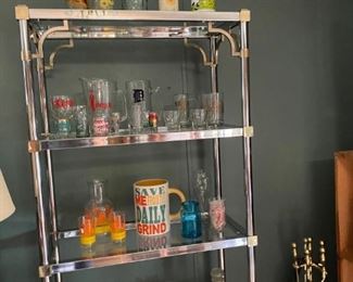 Art Deco Inspired Metal and Glass Shelf 1 of 2 / Misc. Housewares 