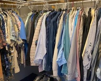 Never Worn Long Sleeve Button Down Shirts (majority XL) $5 /  Never Worn Button Down Short Sleeve Shirts (majority XL) $4 / Never Worn In Package Small Garments $2 / Never Worn to Excellent Condition Footwear $5 - $20 sizes 10.5-12 