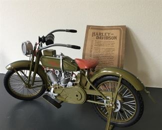 6:1 scale diecast model of 1917 Harley Davidson with COA