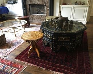 Unique octagonal tables; small side table has sold