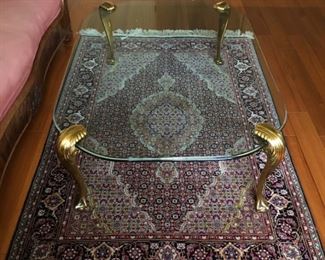 Brass and glass vintage coffee table