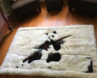 Alpaca or sheepskin Panda rug