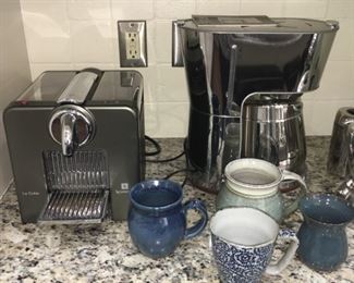 Nespresso and Krups and ceramic mugs