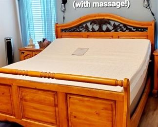 King Size Temper-pedic adjustable bed with massage