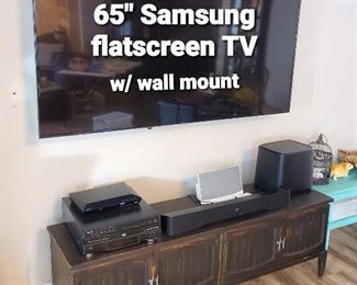 65" Samsung Flatscreen TV with wall mount