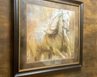 Framed horse stallion print