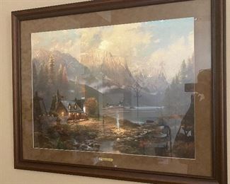 Numbered framed Thomas Kincaid print
“Beginning of a perfect day”
