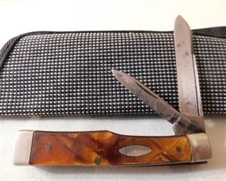 Challenge Cutlery Co. 2 Blade Knife(Marbled Handles)