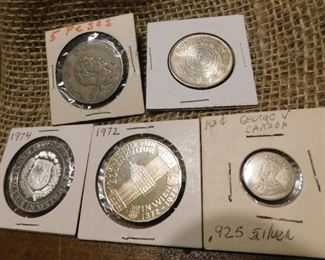 5 Silver Foreign Coins