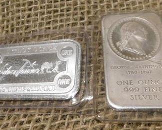 Two 1 Ounce Silver Bars 