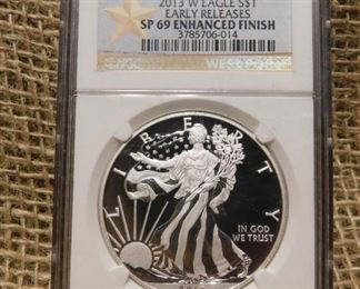 2013 West Point Enhanced Finish Silver Eagle(NGC SP69)