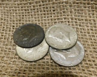 4 40% Silver Half Dollars