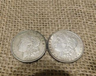 1900 and 1921 Morgan Dollars