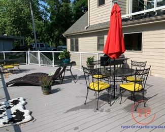 Wrought Iron Patio Set with Umbrella