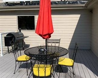 Wrought Iron Patio Set with Umbrella