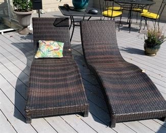 Faux Wicker Lounge Chairs