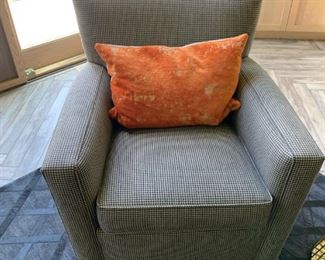 ETHAN ALLEN Turner Swivel Chairs with Custom Fabric