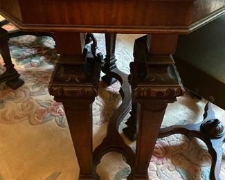 THIS BEAUTIFUL ANTIQUE DINING SET WITH 3 SIDEBOARDS AND 6 CHAIRS.  WE WILL BREAK UP ON SATURDAY. BUILT BY BUCKINGHAM MFG IN NEWARK NJ!! STUNNING AND IN BEAUTIFUL CONDITION! 