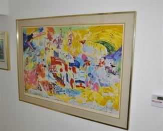 '84 Olympics - track & field --  signed Leroy Neiman serigraph.    Frame Ht:  40"  Width:  56"     --  numbered  533/600