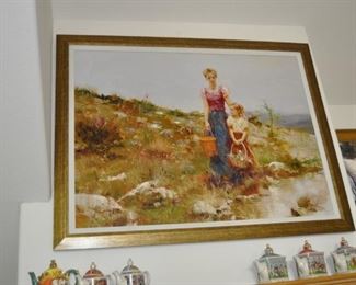 Close to Home...  giclee by Pino Daeni.  Number:  43/95 AP  --    Frame size    Ht:  42    Width:  54