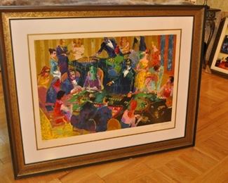 Desert Inn Baccarat signed Leroy Neiman serigraph --  numbered AP 5/50   --  Frame  Ht:  42  Width:  53"