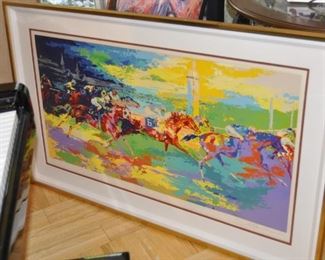 Kentucky Derby signed Leroy Neiman serigraph.  Frame Ht:  31"   Width:  52"  --  numbered  221/300