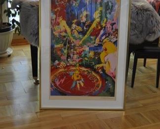Roulette signed Leroy Neiman serigraph,  Frame Ht:  50  Width:  35  ---  numbered 266-300