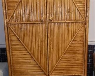 Beautiful MCM Rattan Cabinet