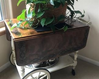 Vintage Ethan Allen Rolling Tea Cart