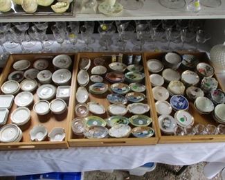 collection of butter pats and salt dips