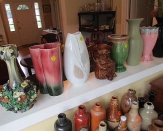 another selection of art pottery pitchers and vases