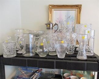 Nice crystal pitchers and vases utility glassware