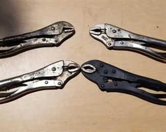 4 pair of vise grips