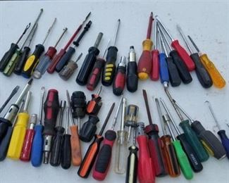 48 various screw drivers, tire plug, picks and nut drivers
